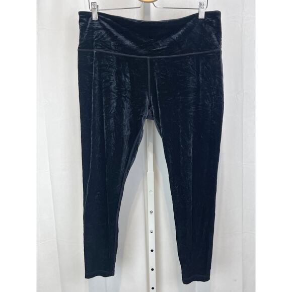 ATHLETA Elation Velvet Tights Yoga Studio Soft Dark Blue Scuro Size 2X Plus - Picture 12 of 12